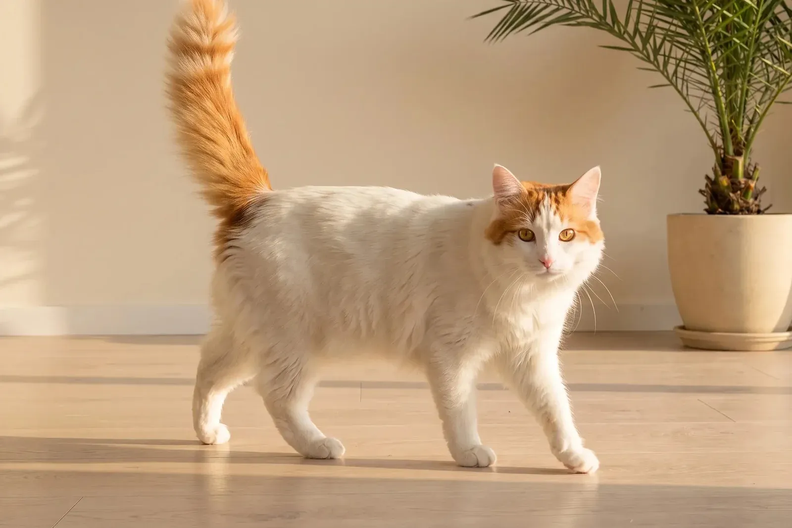 Turkish Van history, the breed today, a white adult with auburn markings at home, Dubai, 2026